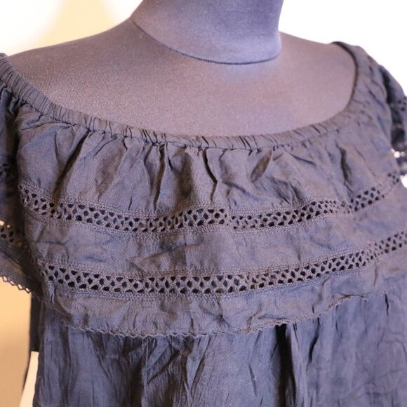 NWT Aritzia Wilfred Black Hollande Off Shoulder Lace Blouse Sz M - Picture 7 of 8